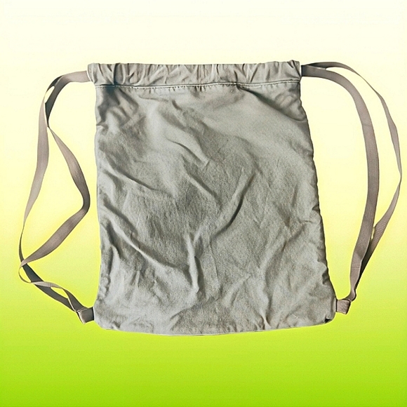 Disney Green Mickey Mouse Drawstring Backpack Cotton With Zip Pocket Medium - Picture 3 of 10